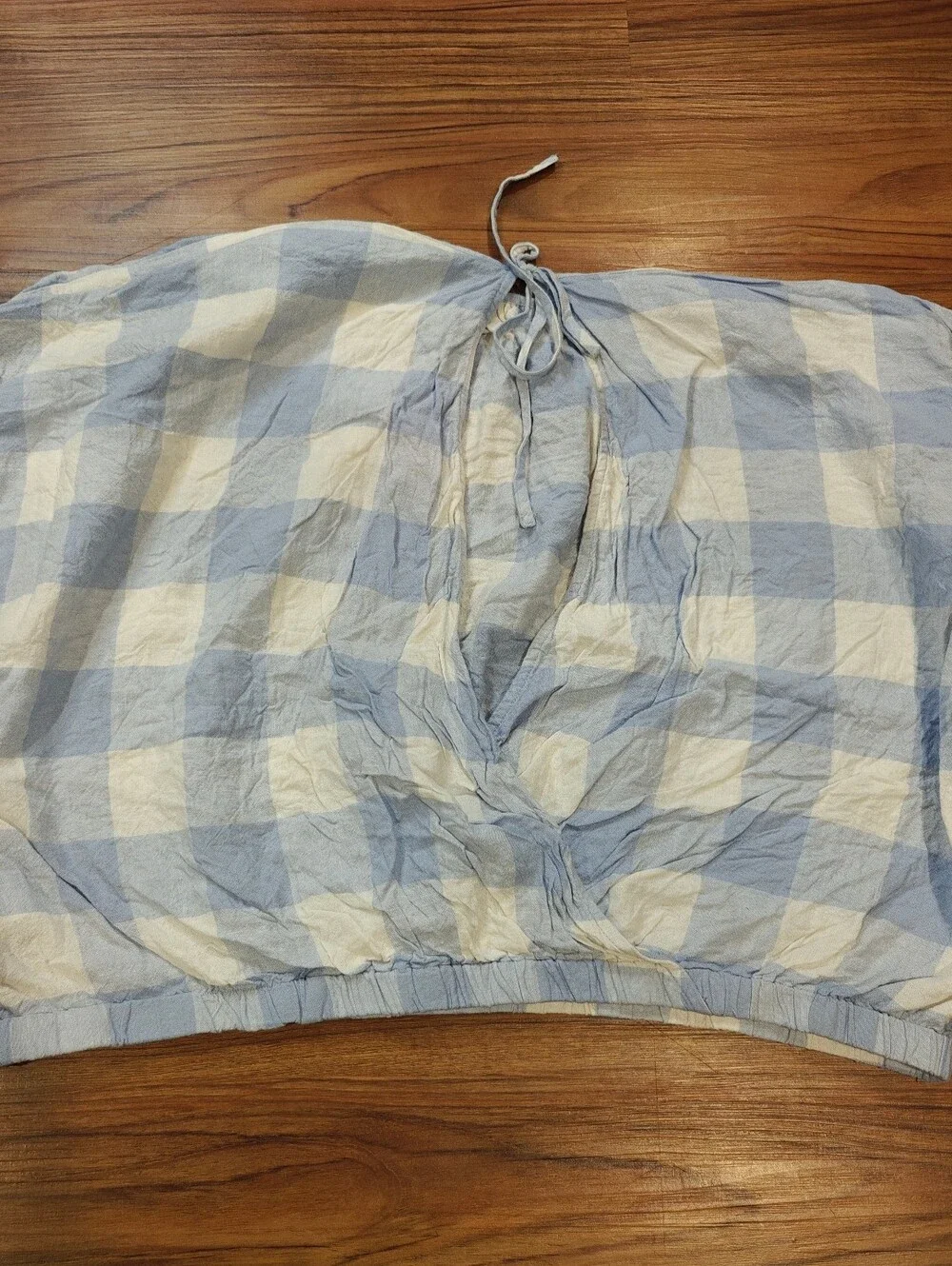 Madewell Linen-Blend Michele Bubble Top in Gingham Check